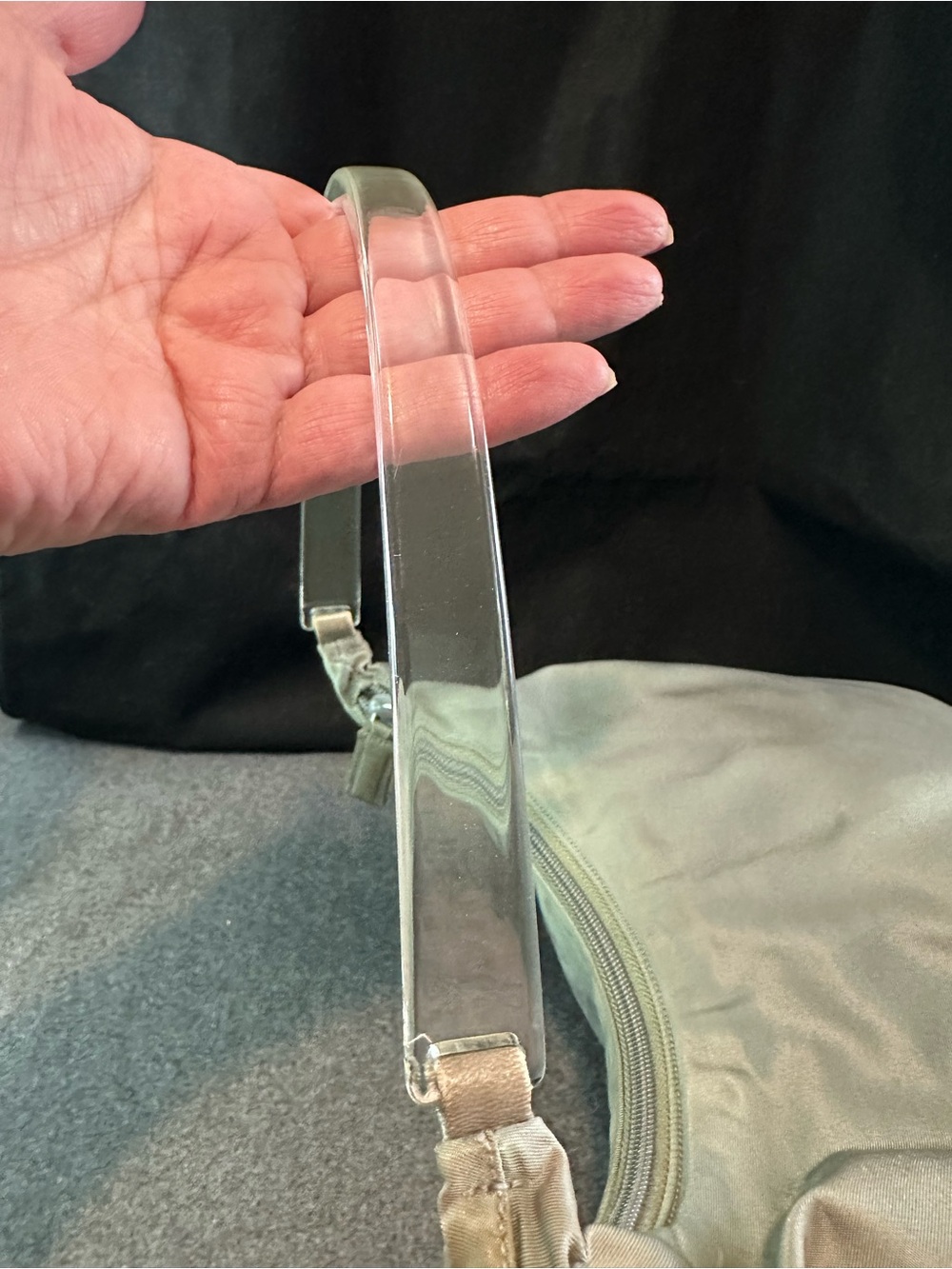 PRADA Hand Bag Nylon Gray Silver Authentic - Picture 9 of 14